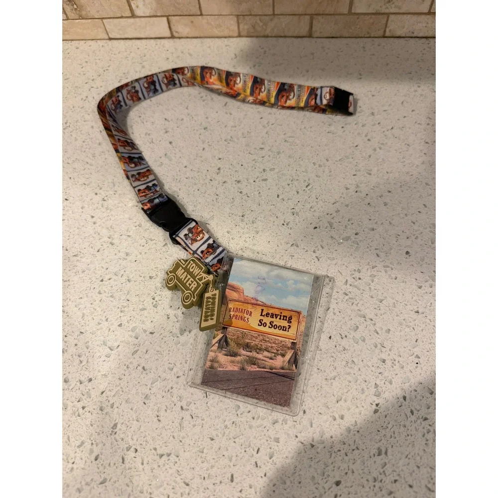 Disney Pixar Cars Tow Mater Lanyard ID Badge Holder Charm